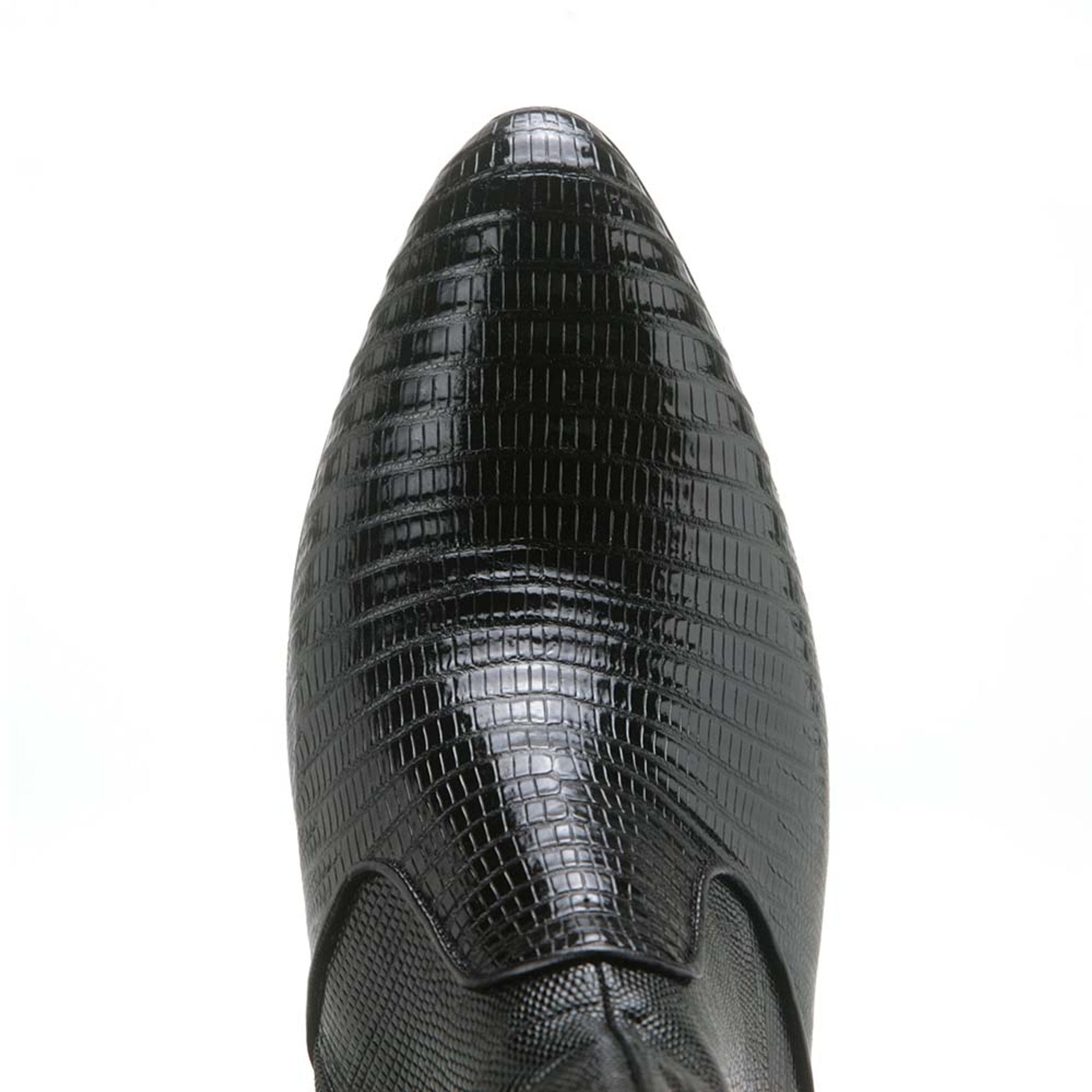 Los Altos Black Lizard Leather Ankle Boots
