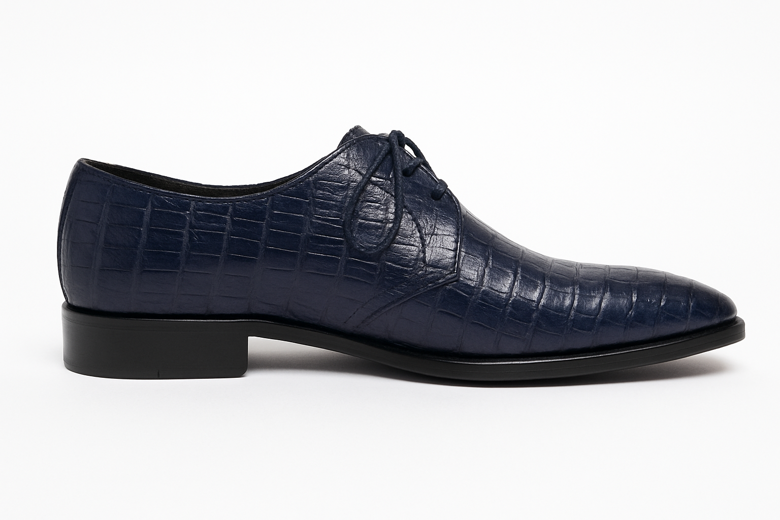 Los Altos Caiman Belly Derby Shoes Faded Navy