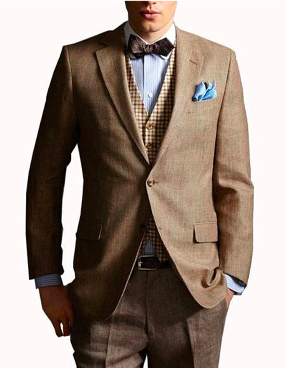 Great Gatsby-Inspired Taupe Suit for Men