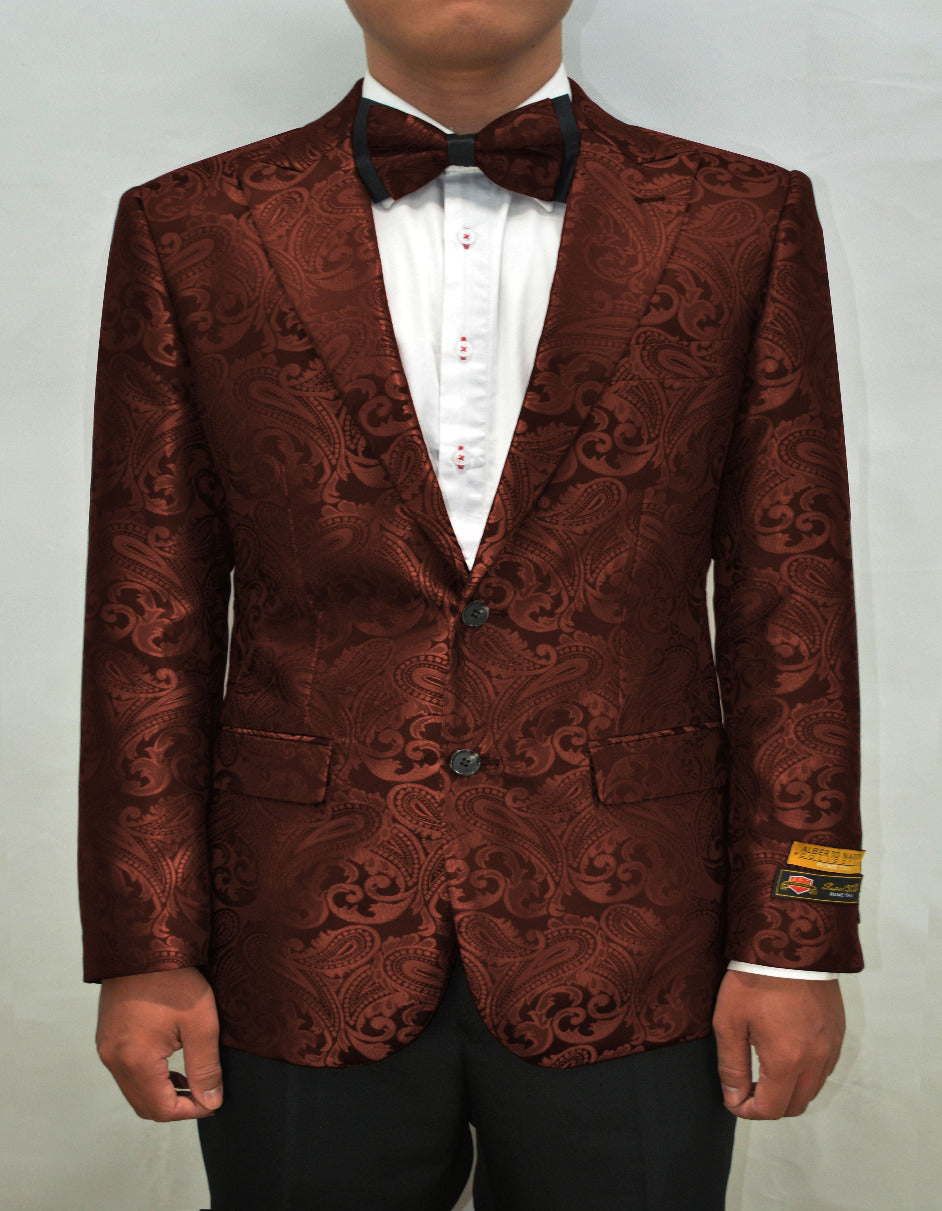 Paisley Floral Blazer in Rust Copper & Black