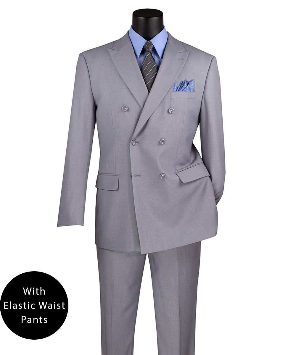 Ramses Collection Light Gray Double Breasted Suit