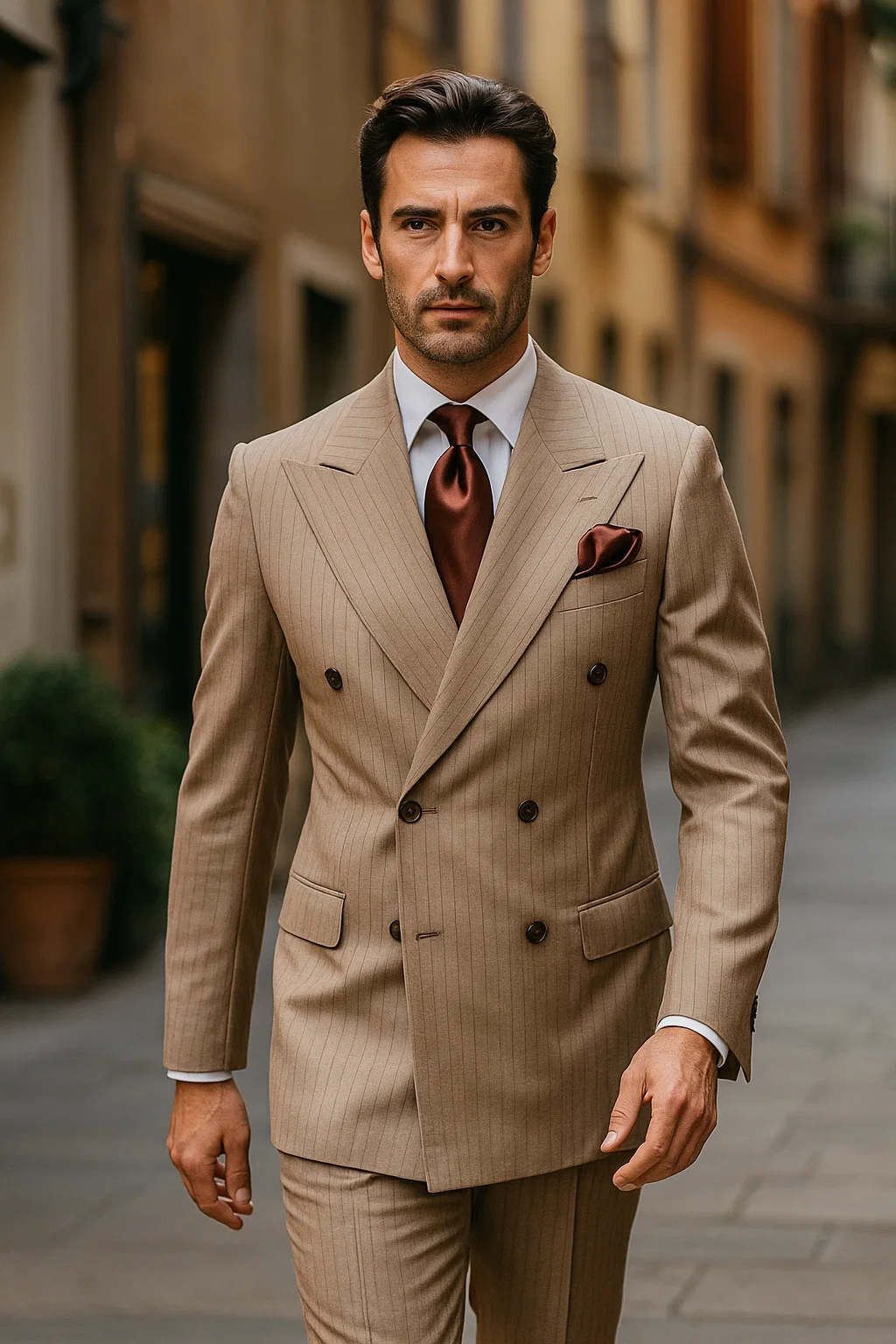 Light Brown with Brown Pinstripe Color by Rossiman
