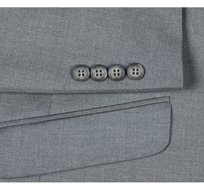 Slim Fit Two Button Light Grey Suit