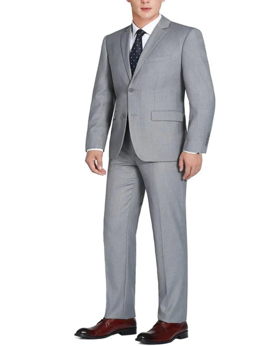 Men's Slim Two Button Light Grey Suit