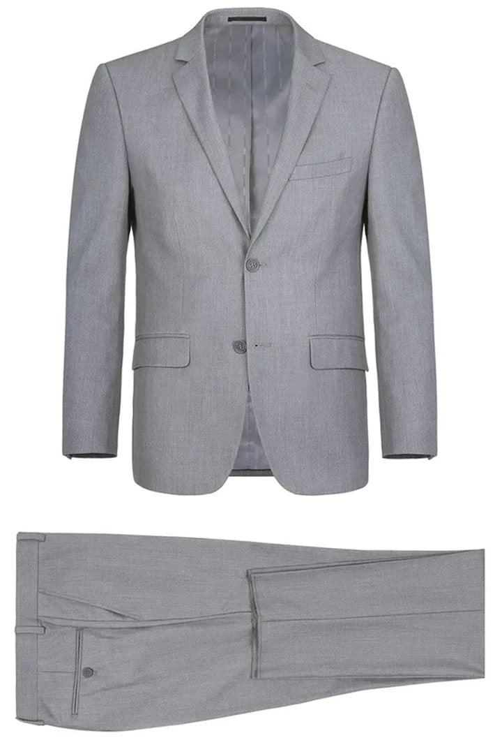 Men's Slim Two Button Light Grey Suit