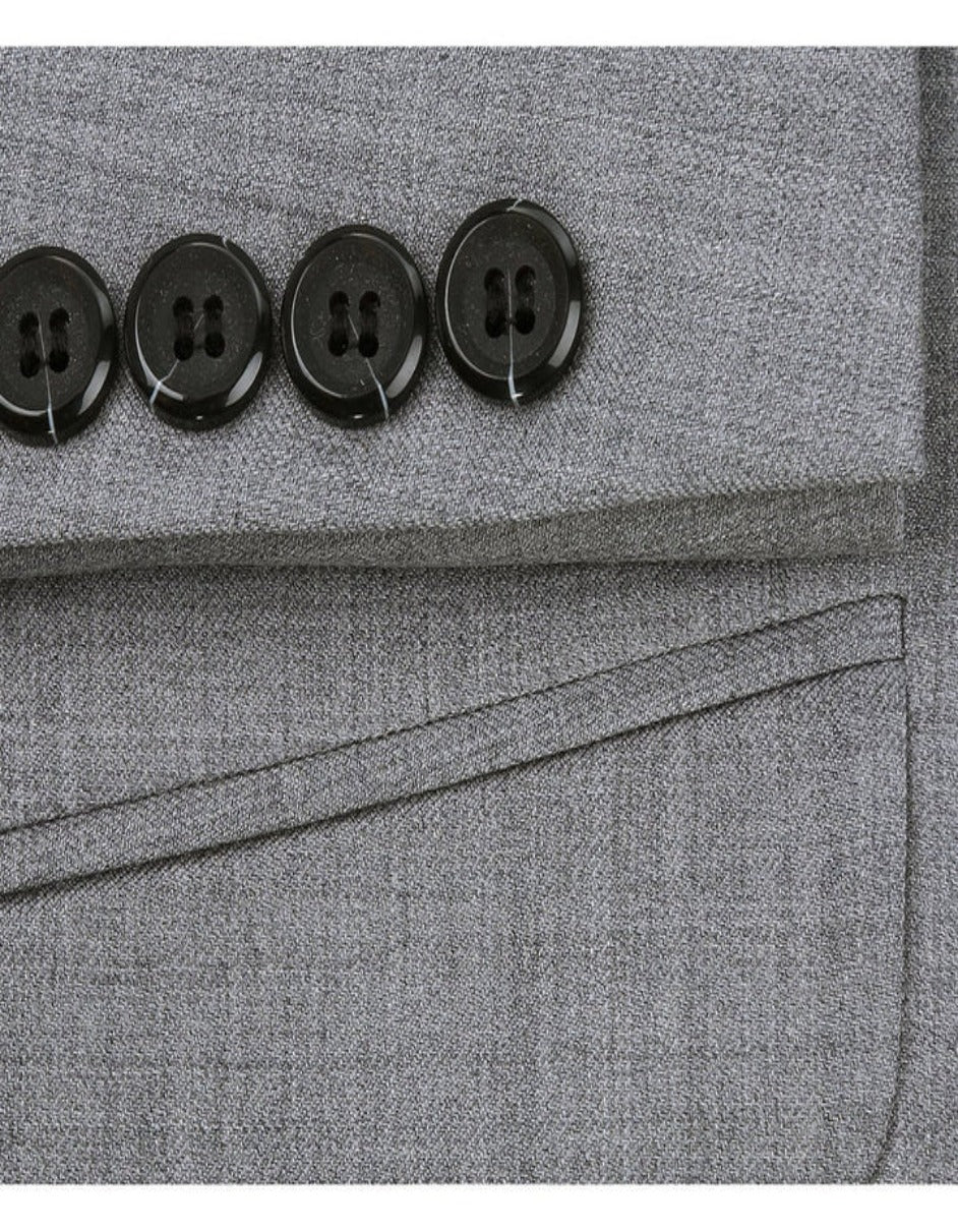 Light Grey Classic Fit Two Button Suit