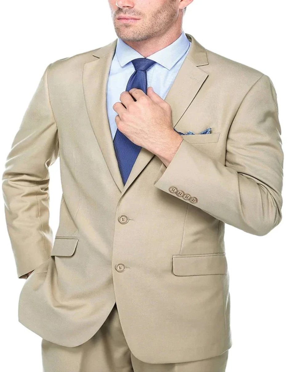 Men's Slim Fit Two Button Khaki Tuxedo Suit