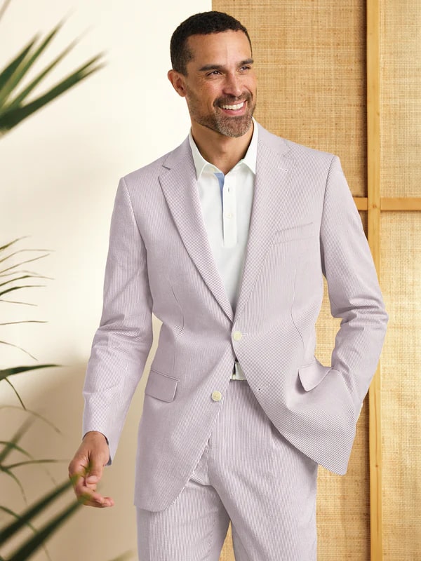 Lavender Seersucker Cotton Suit by Alligator Warehouse