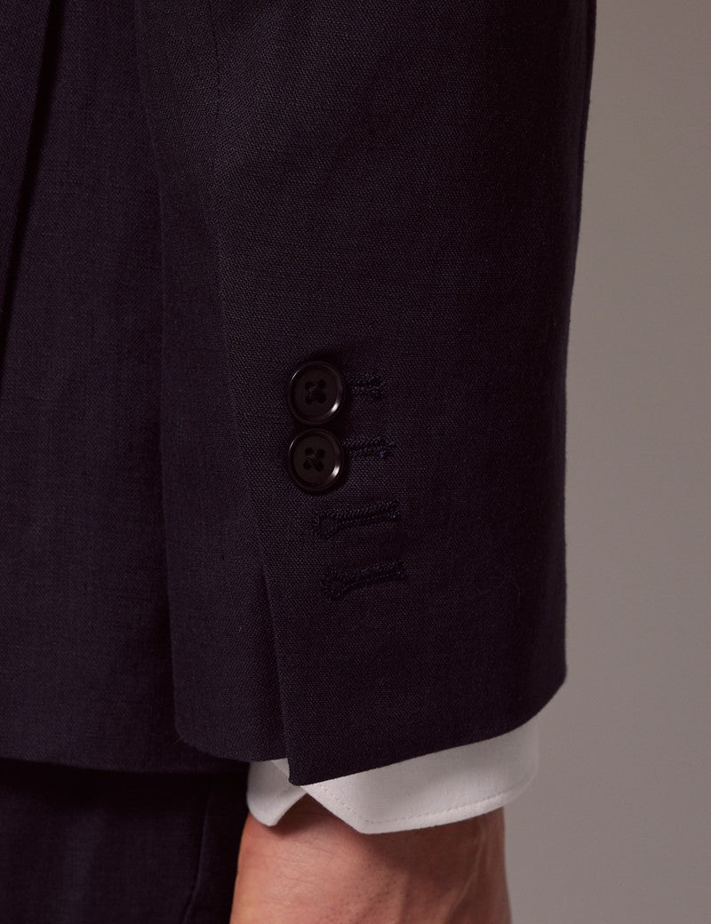 Navy Linen Suit for Beach Weddings