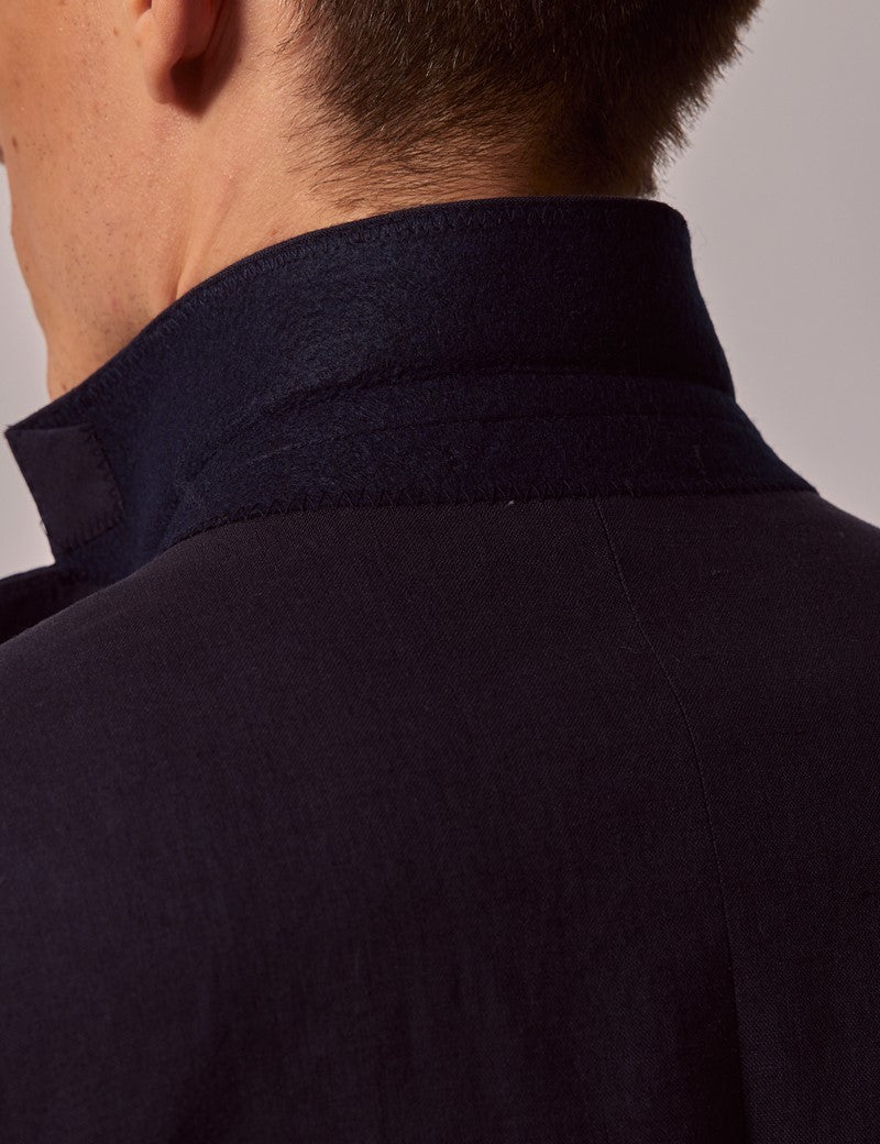 Navy Linen Suit for Beach Weddings