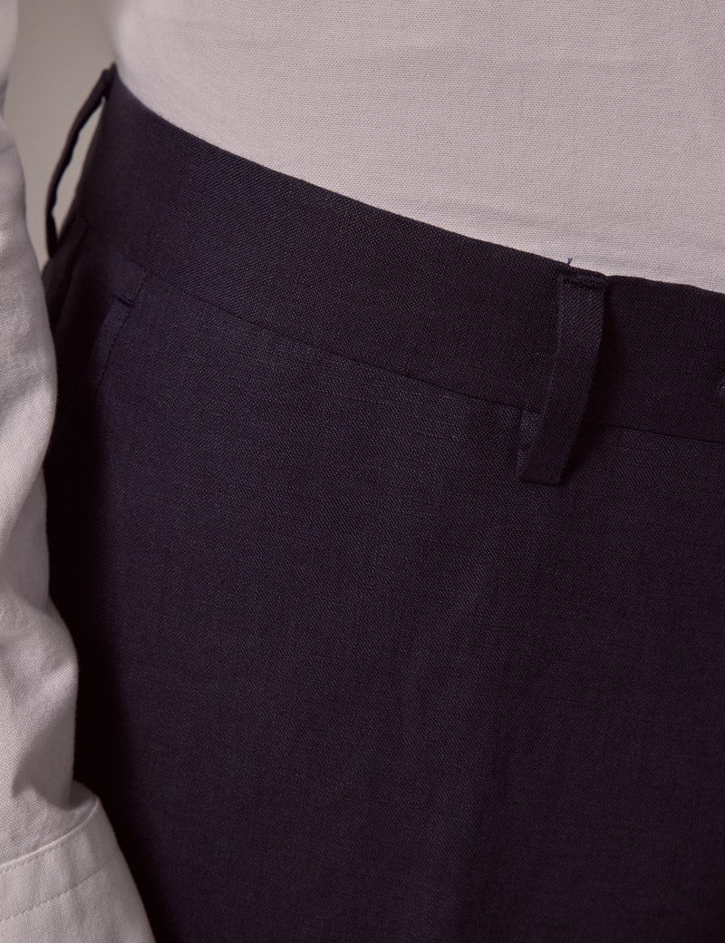 Navy Linen Suit for Beach Weddings