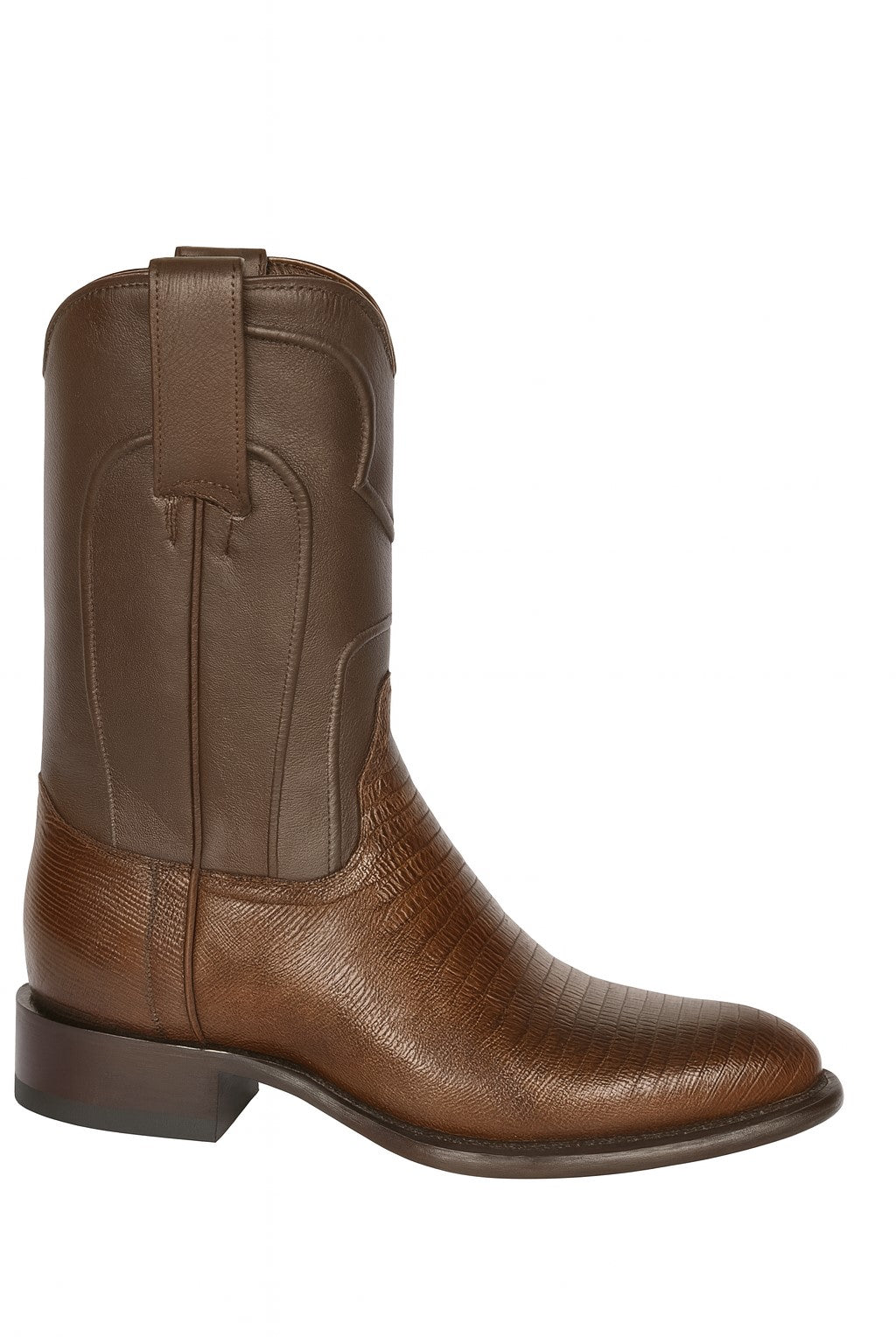 Los Altos Boots Men's Lizard Teju Roper Western Boots Brown