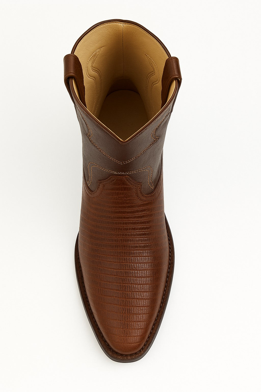 Los Altos Boots Men's Lizard Teju Roper Western Boots Brown