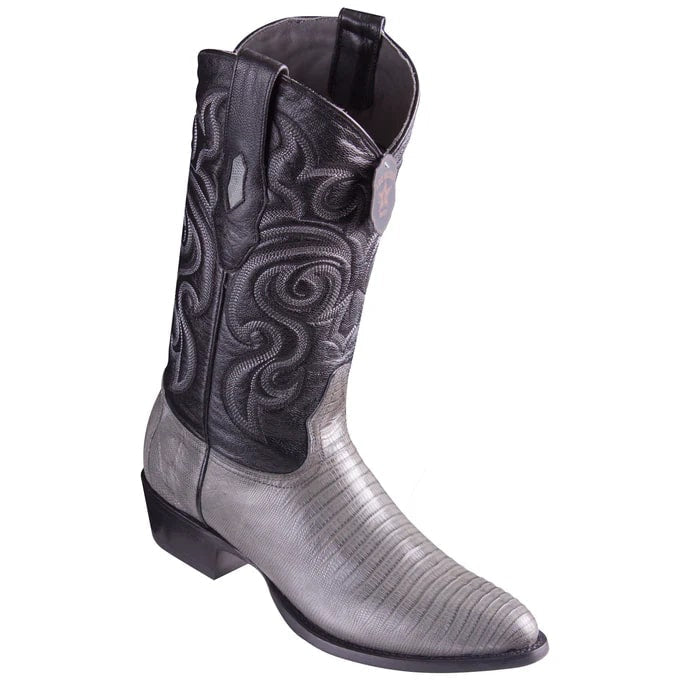 Men’s Lizard Teju R-Toe Grey Cowboy Boot