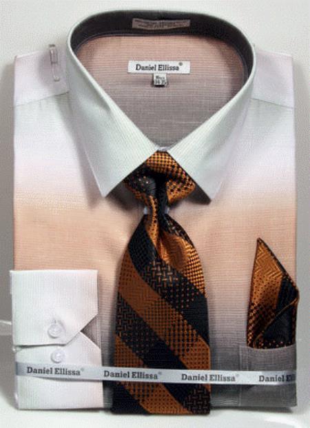 colorful Beige Men's Dress Shirt