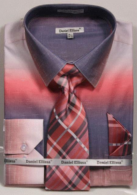 Salmon colorful Men's Dress Shirt