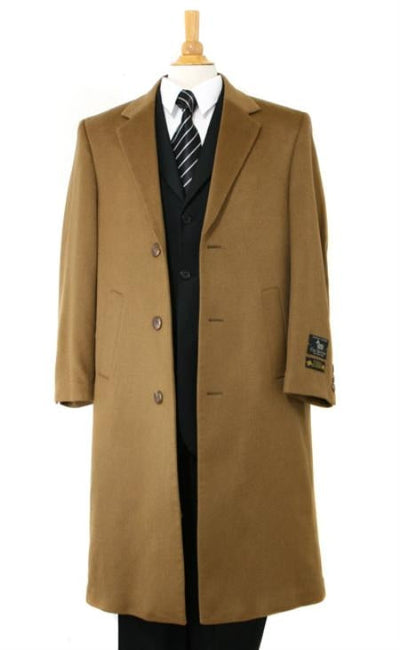 Long Winter Dress Knee length Coat Men's Dress Coat Luxurious soft Men's Overcoat finest Cashmere Blend & Full Length Dark Camel ~ Khaki Long Men's Dress Topcoat - Winter coat mensusa