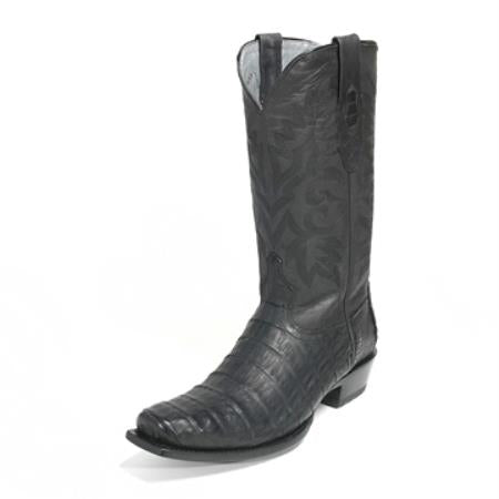 Los Altos Boots Genuine Caiman Belly Black