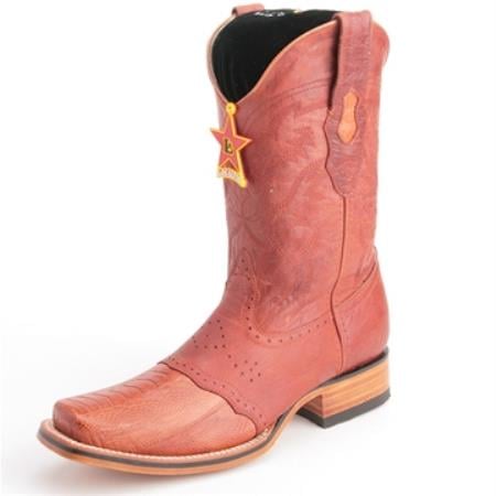 Los Altos Boots Cognac Boots Genuine Ostrich Skin