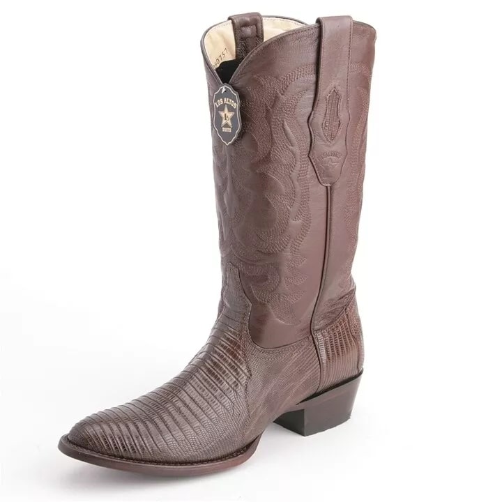 Brown Snip Toe Teju Lizard Boots