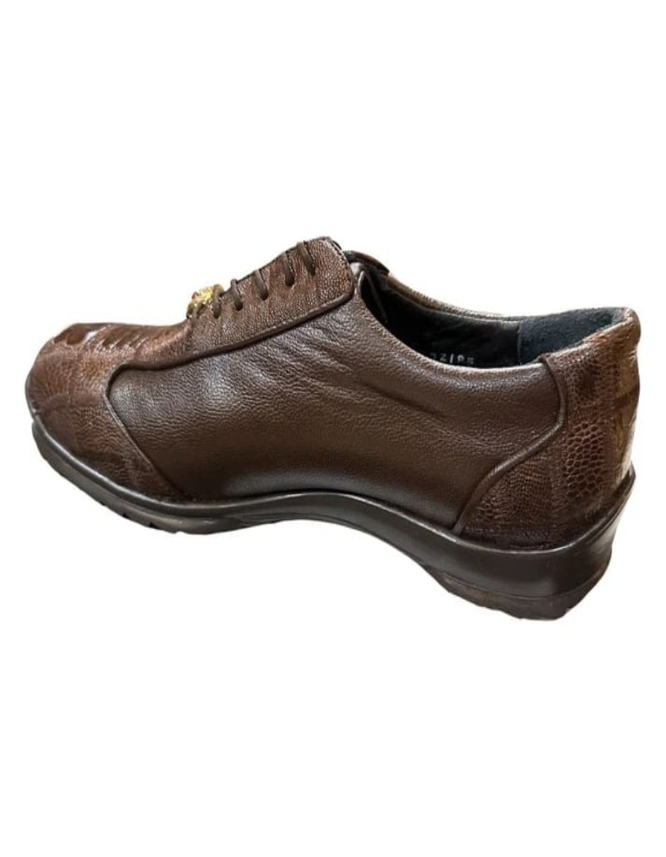 Los Altos Ostrich Leg Lace Up Sneakers Brown