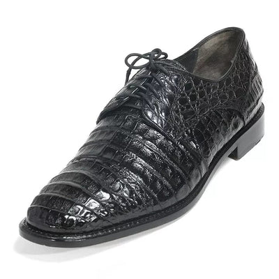 Los Altos Black Genuine Caiman Oxford Shoes
