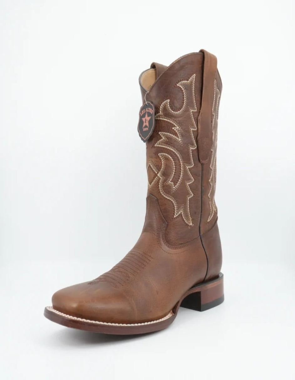 Los Altos Rage Walnut Square Toe Leather Boot