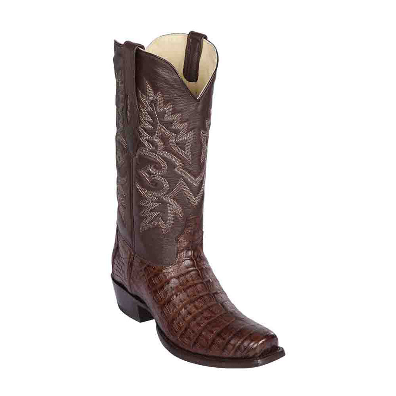 Los Altos 7 Toe Brown Caiman Dress Boots