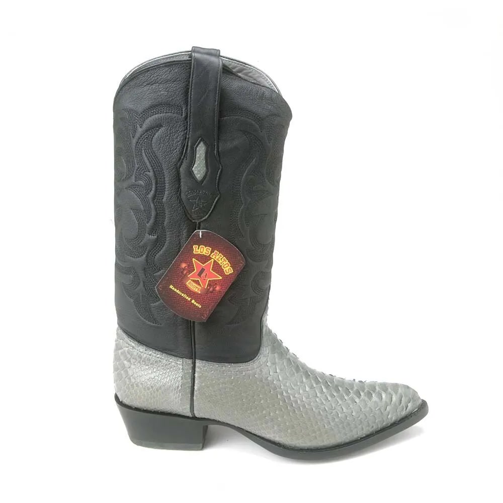 Los Altos Grey Python J Toe Western Boots