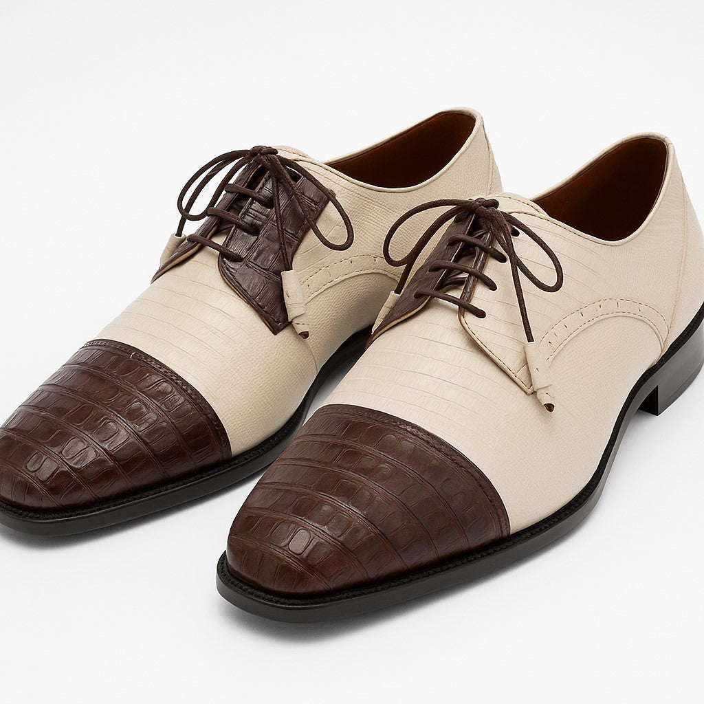 Los Altos Crocodile Cap Toe Shoes