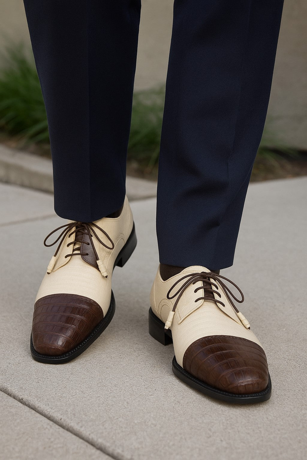 Los Altos Crocodile Cap Toe Shoes