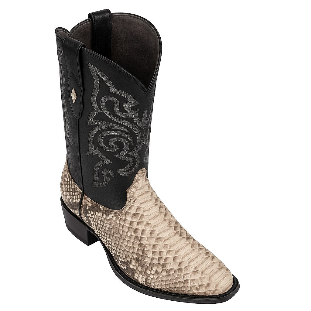 Natural Python Snakeskin Western Boots