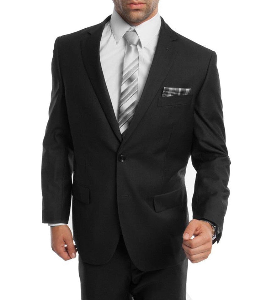 Bacchus Modern Fit 2 Button Suit Black