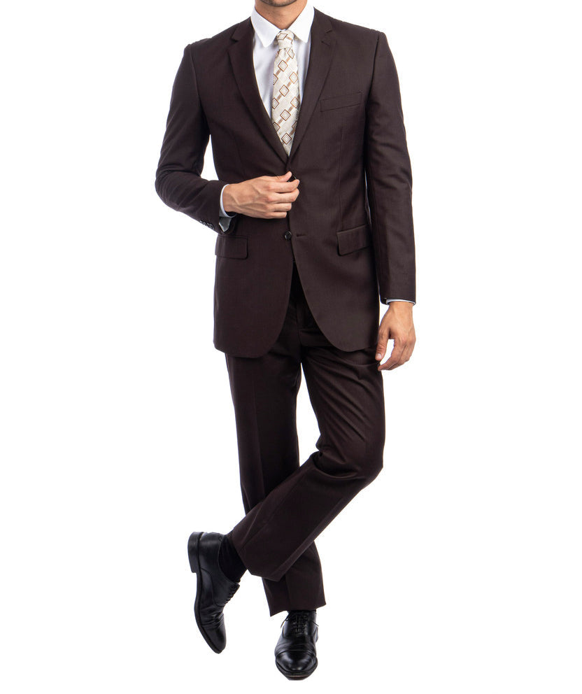 Modern Fit 2 Piece Chocolate Suit by SA