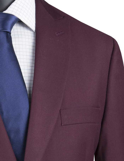Maroon Modern Fit Textured 2 Piece Suit