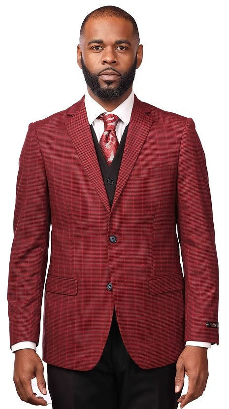 Vitali Black Modern Fit Vested Suit G2002 main image 1