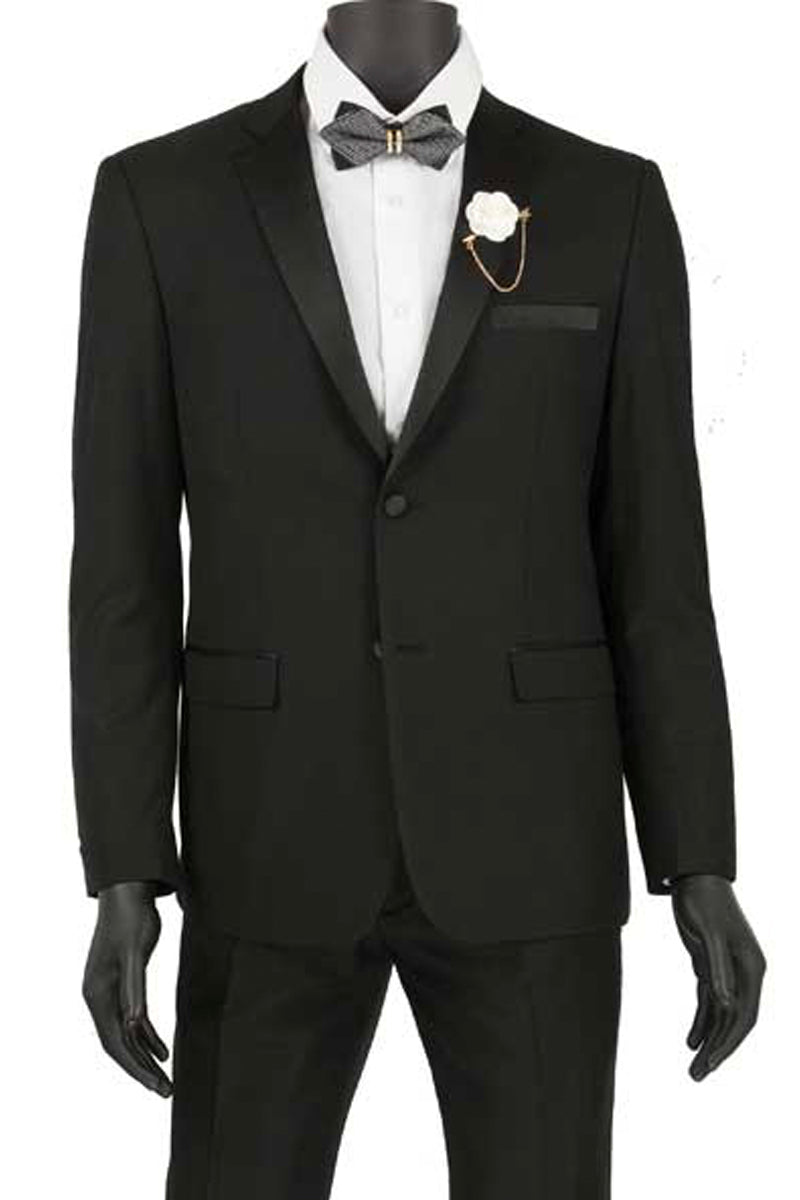 Ultra Slim Black Tuxedo by Rossiman