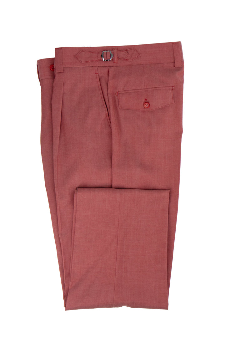 Heather Red Wool Semi-Wide Leg Pants Marbella TL4016