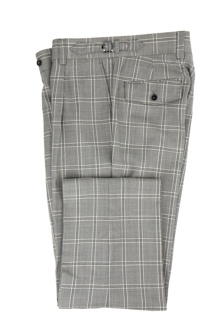 Tiglio Luxe Houndstooth Windowpane Wool Dress Pants