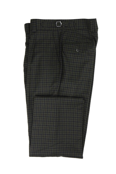 Dark Green Wool Semi-Wide Leg Marbella Pants