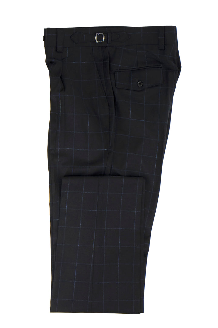 Tiglio Luxe Dark Green Semi-Wide Leg Wool Marbella Dress Pants TL8192