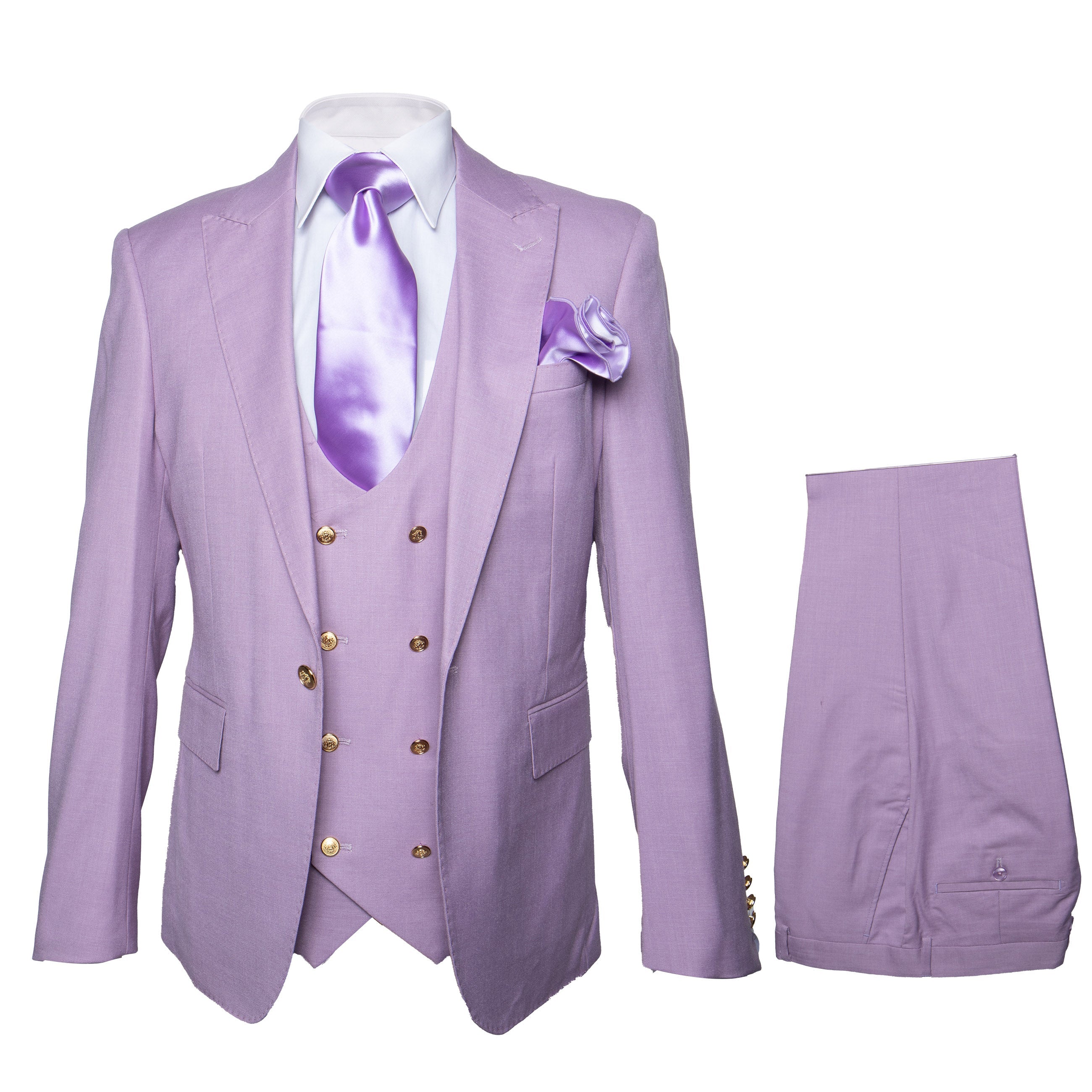 Rossi Man Slim Fit Lavender 3-Piece Suit