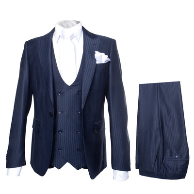 Rossi Man MAX RM1711 Slim Fit Navy 3-Piece Suit