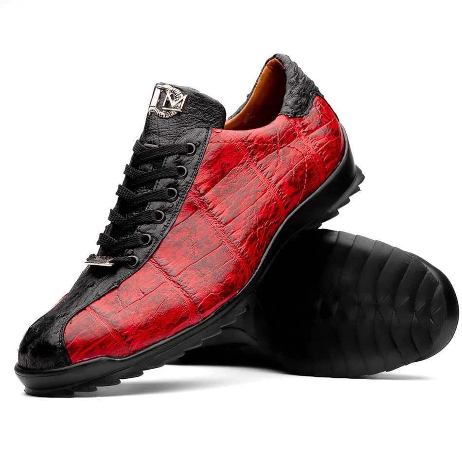 Marco Di Milano Saulo Black & Red Exotic Sneakers