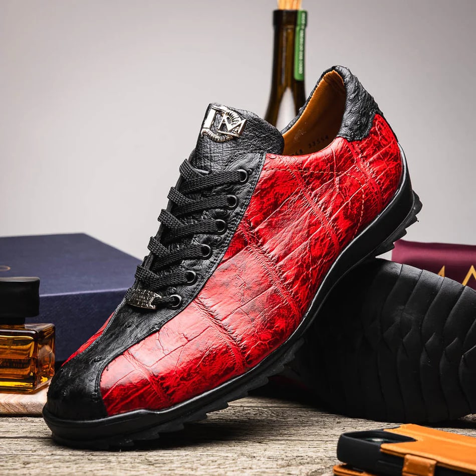 Marco Di Milano Saulo Black & Red Exotic Sneakers