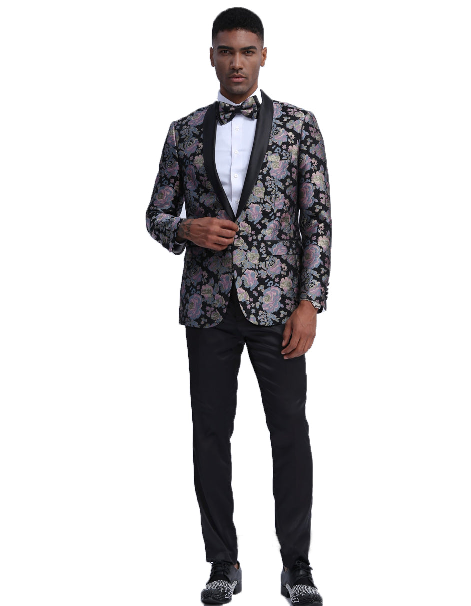 Empire Lavender & Black Floral Prom Blazer