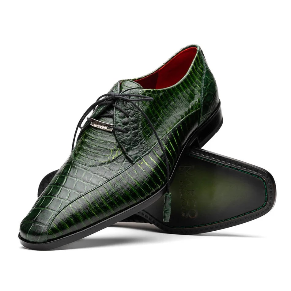 Marco Di Milano Green Alligator & Cobra Derby Oxfords