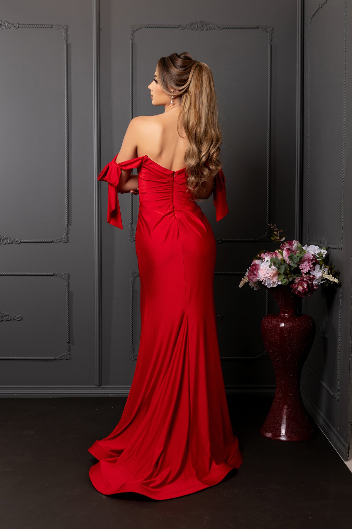 Prom Dress Stretchy Off The Shoulder Plus Size Gown for a Wedding Guest