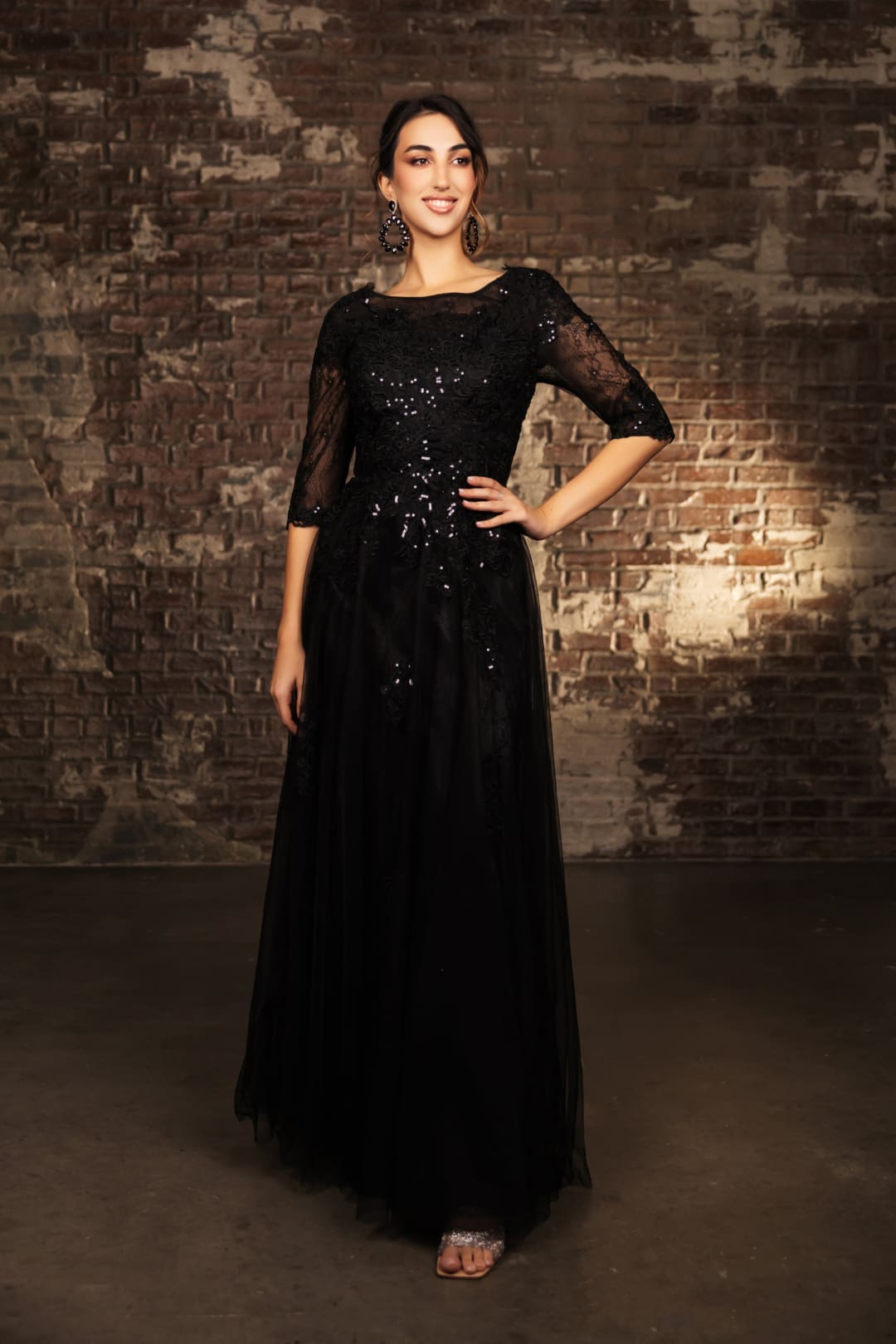 Mother Of The Bride Dress 3/4 Sleeves A-Line Gown By May Queen MQ2143-New Collection