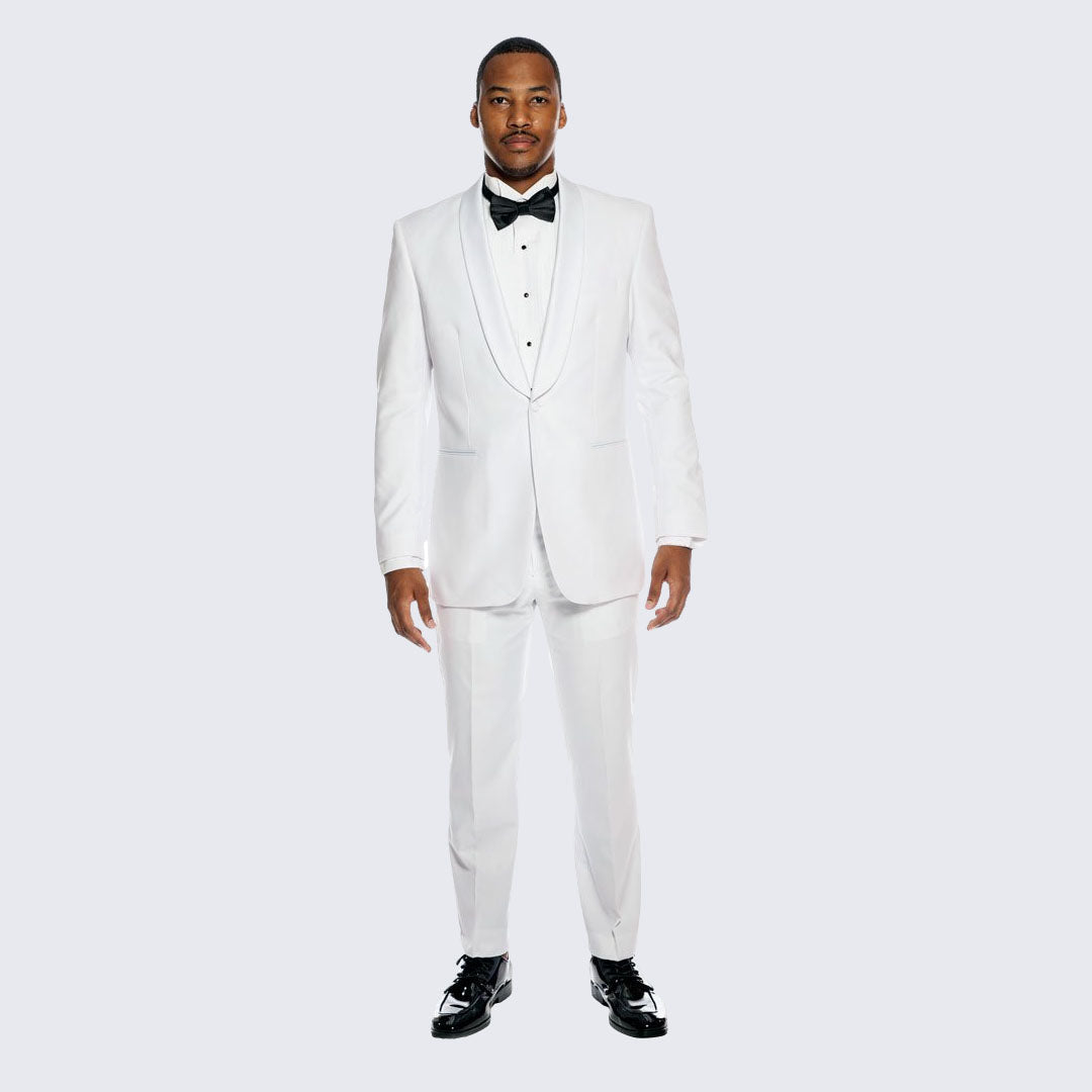 White Tuxedo Slim Fit with Shawl Lapel - Wedding - Prom
